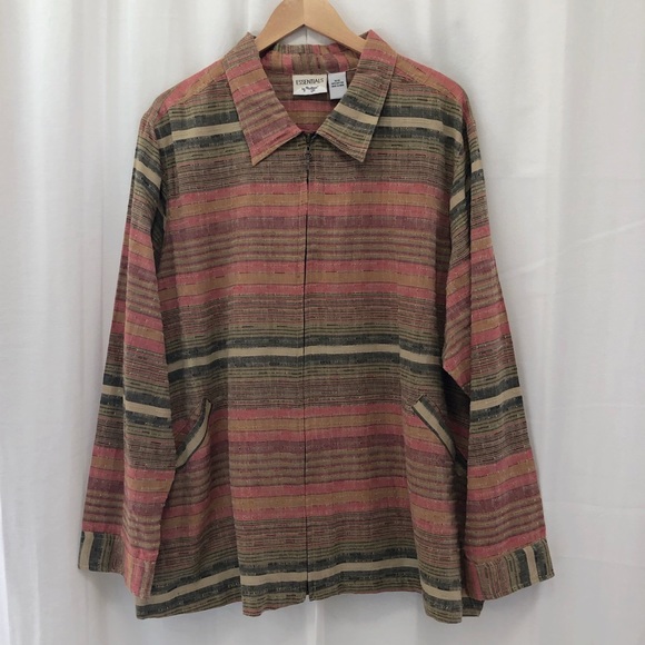 Essentials by Maggie Jackets & Blazers - Essentials by Maggie striped jacket 26/28 NWT